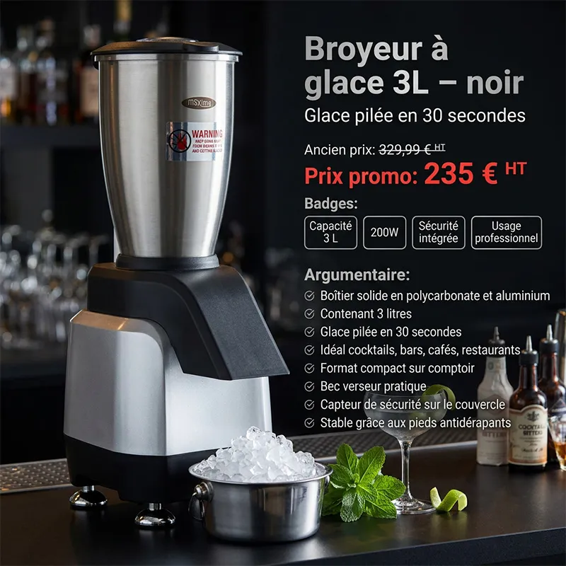 Broyeur à glace - 3L - noir