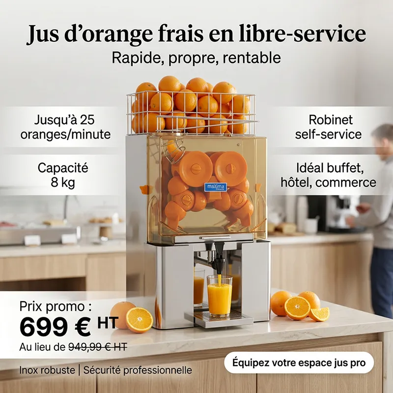Presse-orange électrique - 8 kg - 25 par min - avec robinet