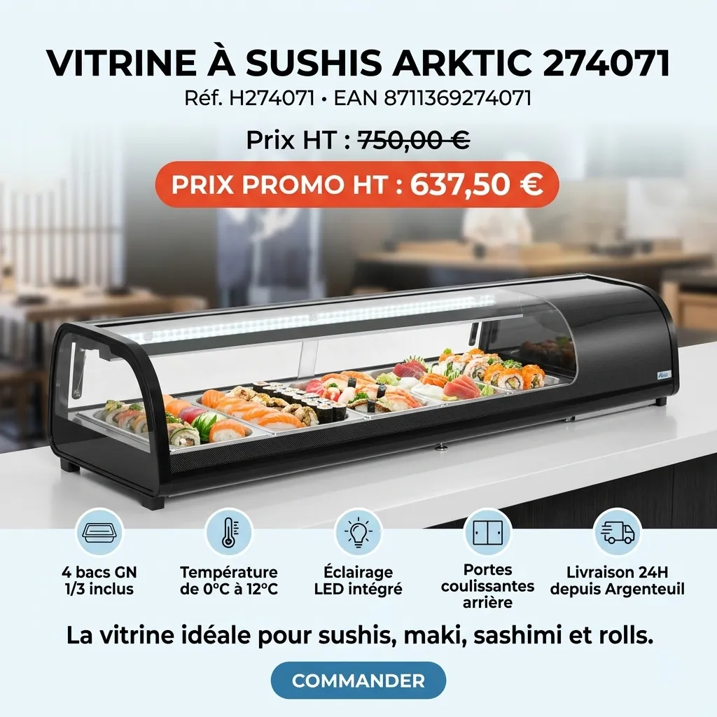 Arktic 274071 Vitrine à sushis