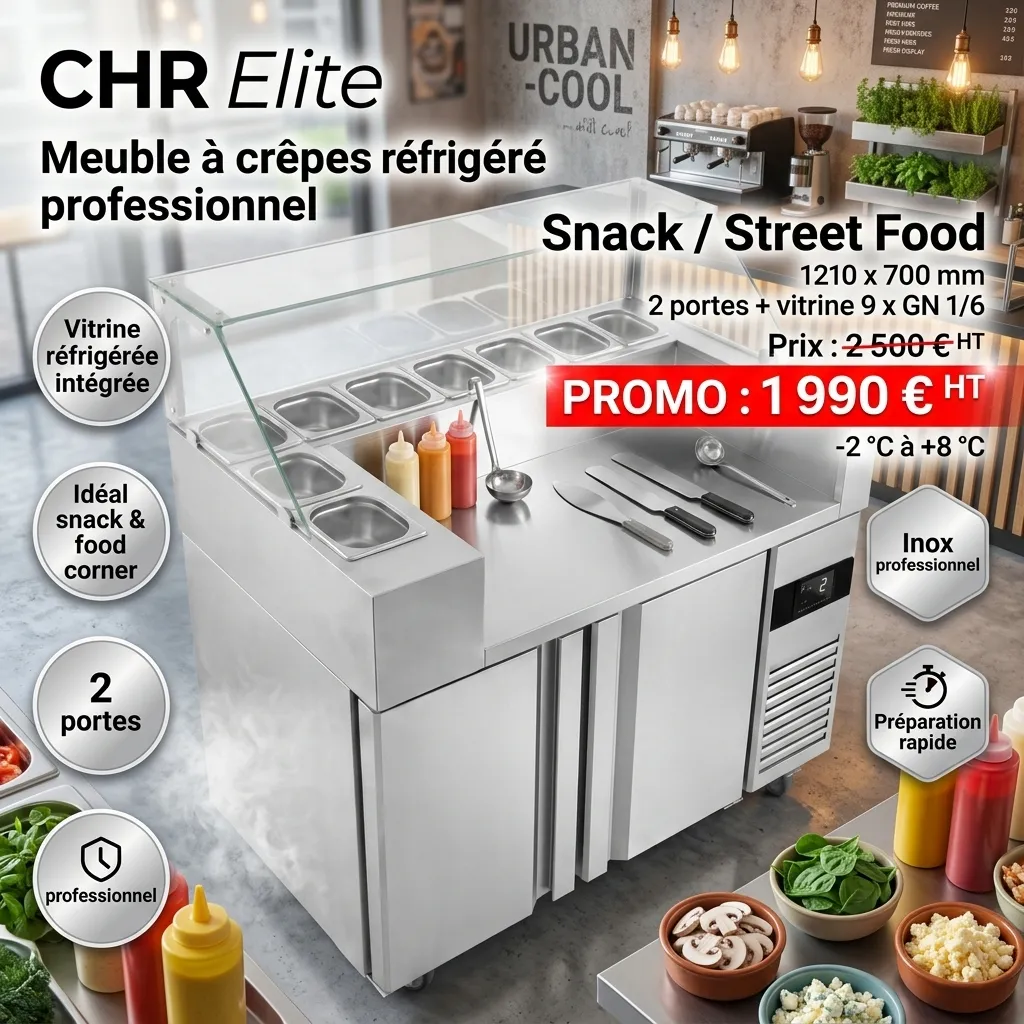 MEUBLE À CRÊPES RÉFRIGÉRÉ PROFESSIONNEL