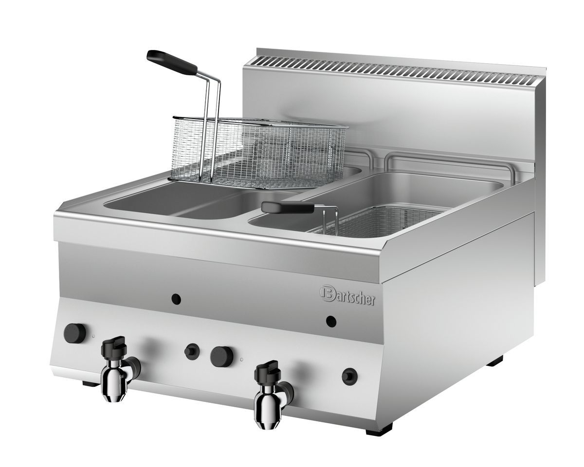 1152113 Friteuse à gaz 650, 2x8L, TG - Bartscher – Image 1
