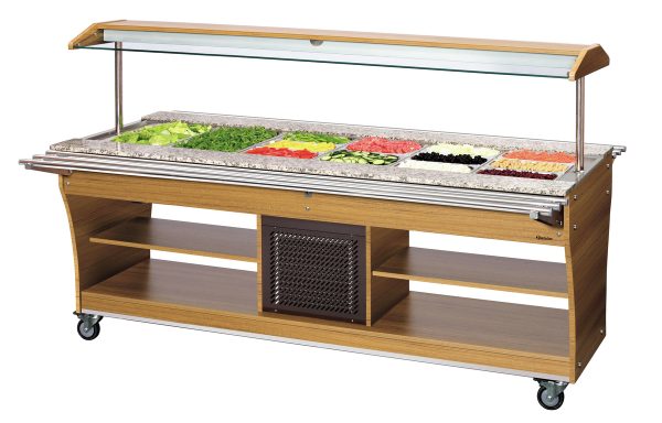 Chariot buffet, froid, 6x 1/1 GN Bartscher - référence 125527 - vue produit