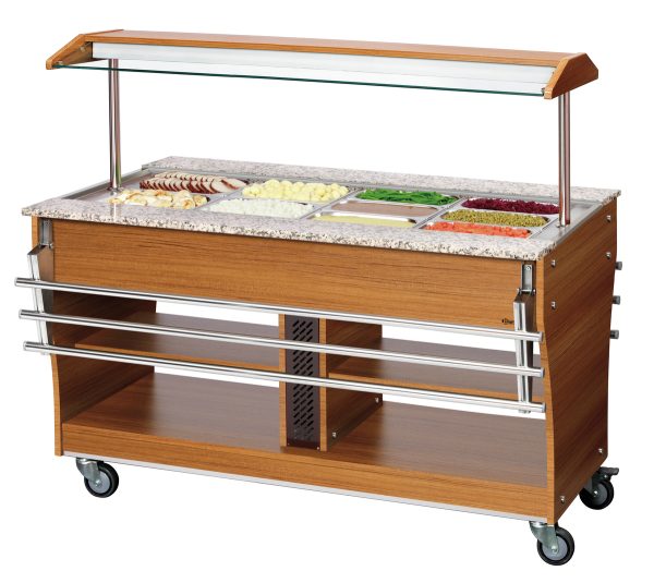 Chariot buffet, chaud, 4×1/1GN Bartscher - référence 125628 - vue produit