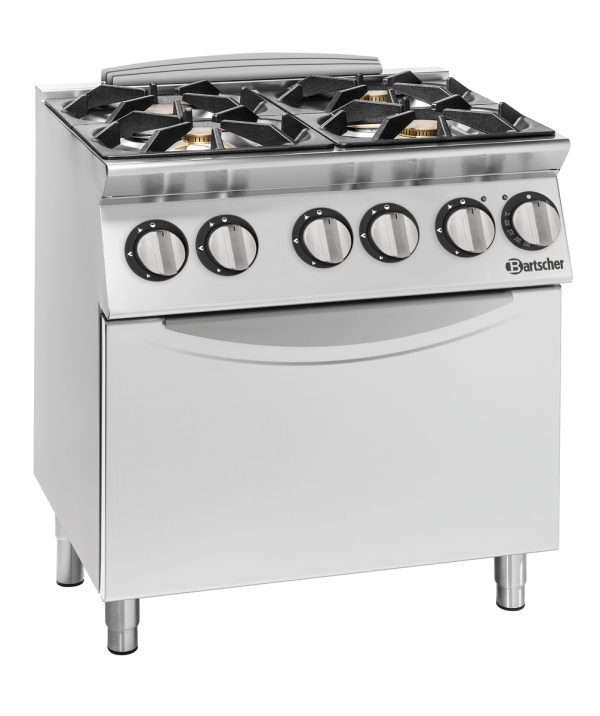 Fourneau gaz 900 4 foyers EBO Bartscher - référence 2992271