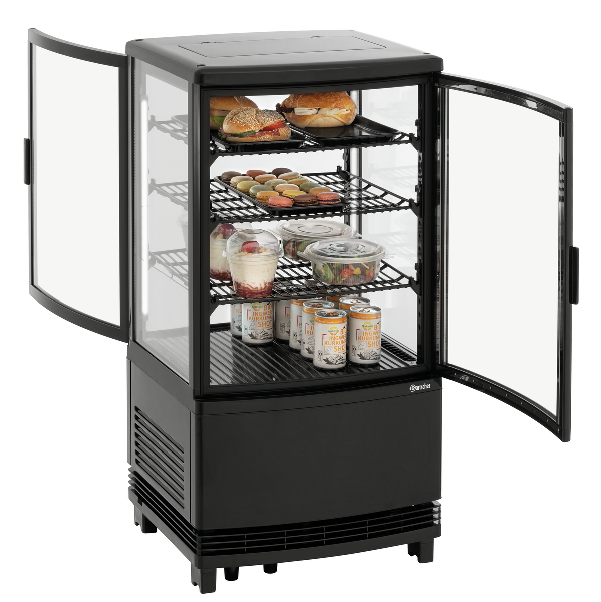 700358GV1_2 Mini-vitrine réfrigérée 64L2T noire - Bartscher – Image 1