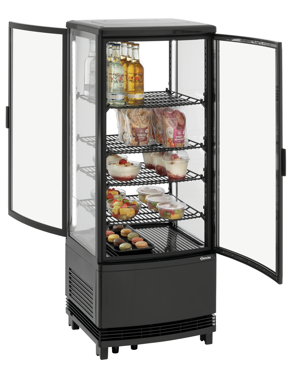 700698_2 Mini vitrine réfrigérée 98L2T noir - Bartscher – Image 1