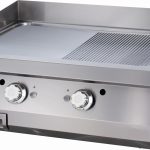 Heavy Duty plaque de gril - demi-rainuré - unité double - 70 cm de profondeur - gaz - Maxima