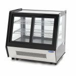 Vitrine à gâteaux - 125 L - 71 cm - portes coulissantes avant et arrière - Maxima