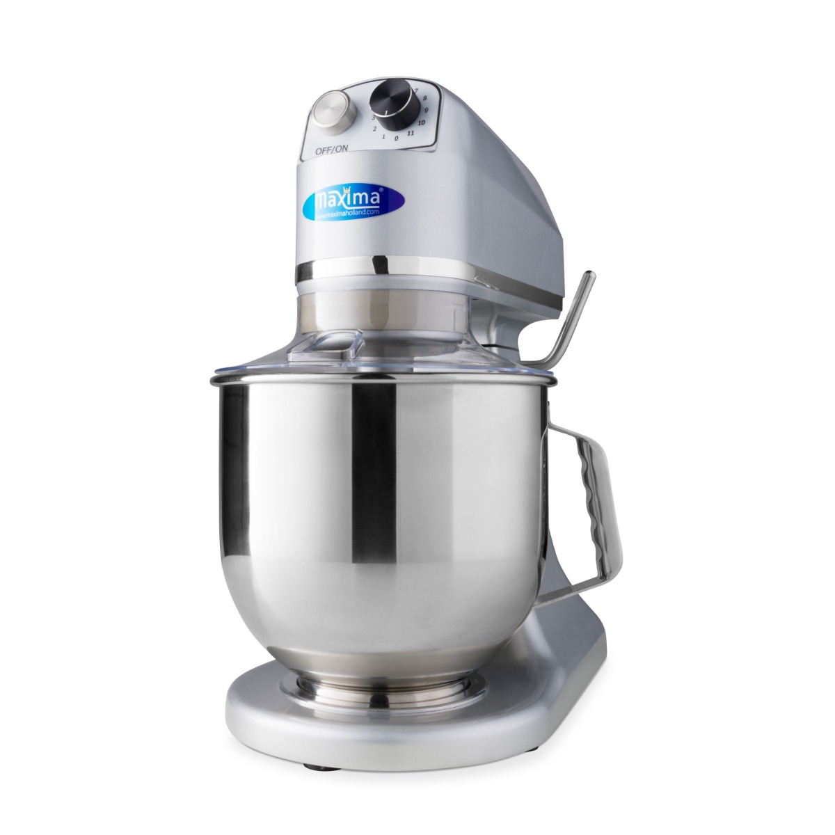 Mixer planétaire - 7 L - jusqu'à 2 kg de pâte - argent Mixer planétaire - 7 L - jusqu'à 2 kg de pâte - argent - Maxima – Image 1