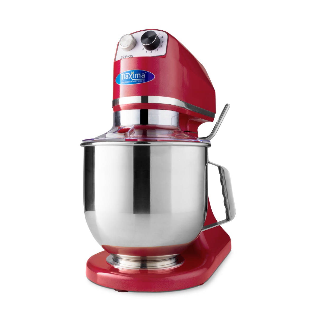 Mixer planétaire - 7 L - jusqu'à 2kg de pâte - rouge framboise Mixer planétaire - 7 L - jusqu'à 2kg de pâte - rouge framboise - Maxima – Image 1