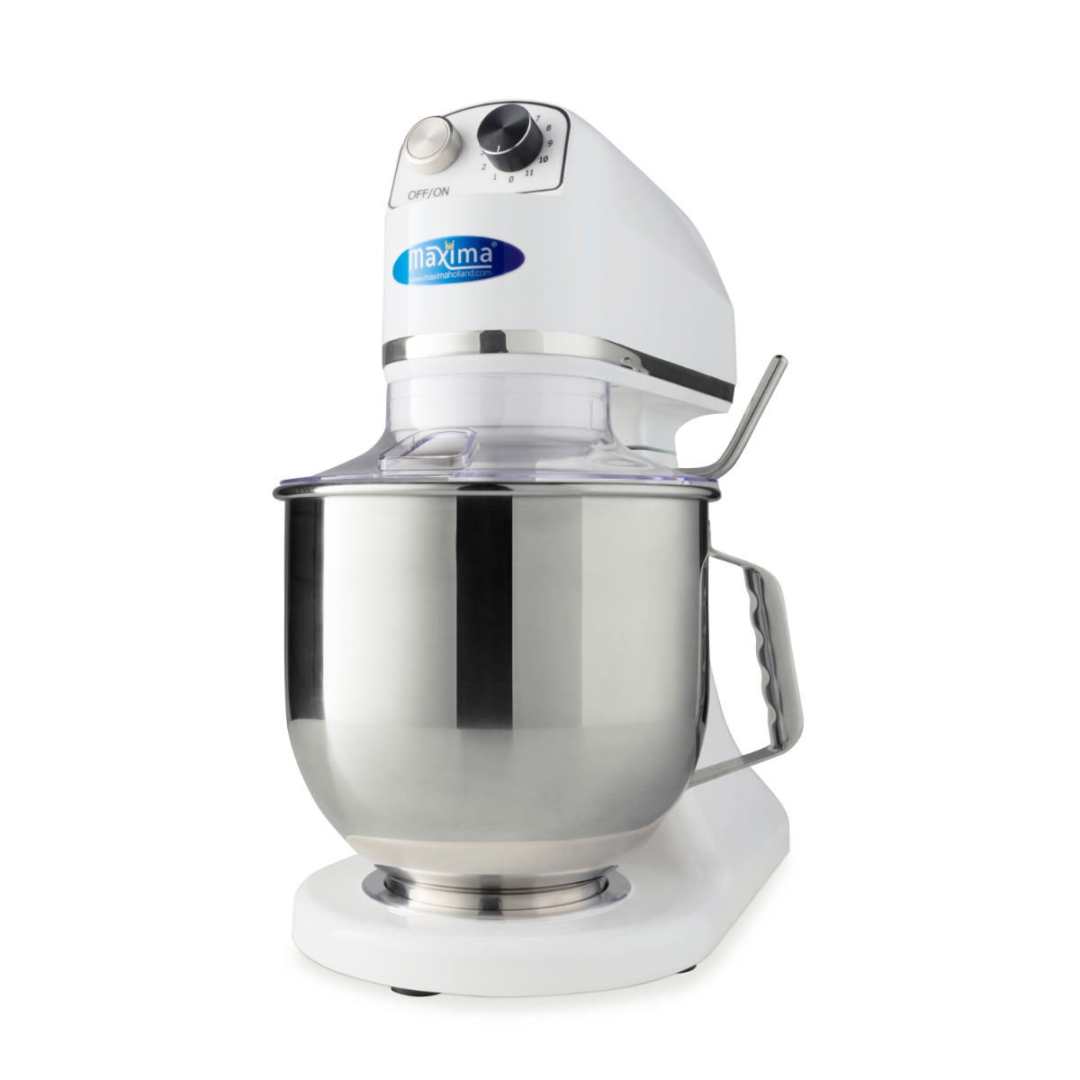 Mixer planétaire - 7 L - jusqu'à 2 kg de pâte - blanc Mixer planétaire - 7 L - jusqu'à 2 kg de pâte - blanc - Maxima – Image 1