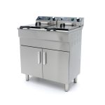 Friteuse - 2 x 16 L - 2 paniers - avec robinet de vidange et support - 230V - Maxima