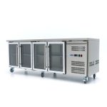 Réfrigérateur de comptoir - 223 cm - 4 portes vitrées - Maxima