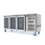 Réfrigérateur de comptoir - 180 cm - 3 portes vitrées - Maxima
