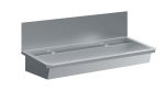 ÉVIER INOX 2 ROBINETS 1200MM BOUCHON DE VIDANGE ET COUVERCLE ANTI-ÉCLABOUSSURES INCLUS, À L'EXCLUSION DU ROBINETS - Combisteel