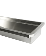 ÉVIER INOX 4 ROBINETS 2400MM BOUCHON DE VIDANGE ET COUVERCLE ANTI-ÉCLABOUSSURES INCLUS, À L'EXCLUSION DU ROBINETS - Combisteel – Image 4