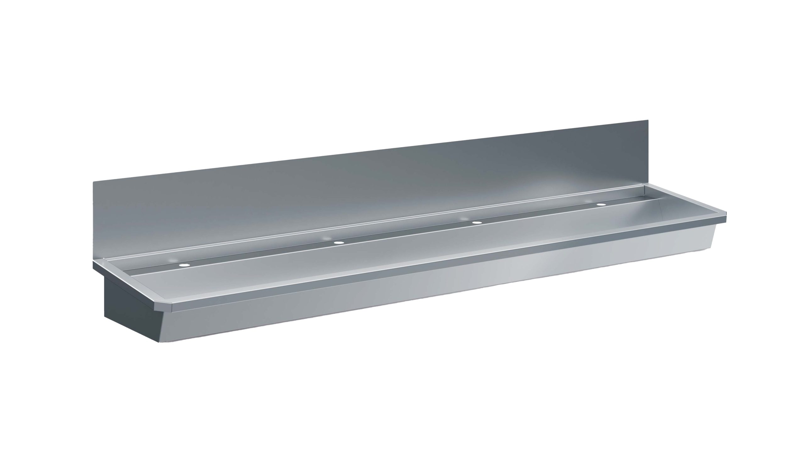 ÉVIER INOX 4 ROBINETS 2400MM BOUCHON DE VIDANGE ET COUVERCLE ANTI-ÉCLABOUSSURES INCLUS, À L'EXCLUSION DU ROBINETS - Combisteel ÉVIER INOX 4 ROBINETS 2400MM BOUCHON DE VIDANGE ET COUVERCLE ANTI-ÉCLABOUSSURES INCLUS, À L'EXCLUSION DU ROBINETS - Combisteel – Image 1