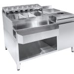 COCKTAILS BAR STATION INCL. ÉVIER, LAVE-VERRES, BACS GN, SPEEDRAIL PORTE-BOUTEILLES - Combisteel