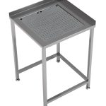 PLAN DE TRAVAIL ANGLE AVEC BAC D'ÉGOUTTAGE INTÉGRÉ 650X650 - Combisteel
