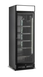 RÉFRIGÉRATEUR 1 PORTE EN VERRE NOIR AVEC CANOPY SVE-450 BLC - Combisteel