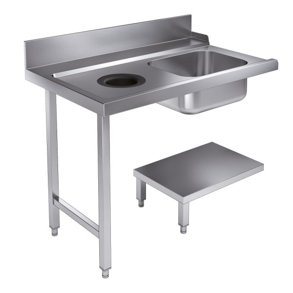 TABLE D'APPROVISIONEMENT ÉTAGÈRE AVEC TROU DÉCHETS 1200 À GAUCHE POUR 7280.0045-0046 - Combisteel 6 TABLE D'APPROVISIONEMENT ÉTAGÈRE AVEC TROU DÉCHETS 1200 À GAUCHE POUR 7280.0045-0046 - Combisteel