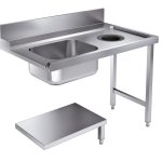 TABLE D'APPROVISIONEMENT ÉTAGÈRE AVEC TROU DÉCHETS 1200 À DROITE POUR 7280.0045-0046 - Combisteel