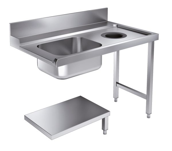TABLE D'APPROVISIONEMENT ÉTAGÈRE AVEC TROU DÉCHETS 1200 À DROITE POUR 7280.0045-0046 - Combisteel 2 TABLE D'APPROVISIONEMENT ÉTAGÈRE AVEC TROU DÉCHETS 1200 À DROITE POUR 7280.0045-0046 - Combisteel