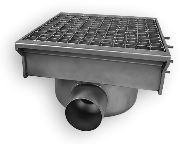 DRAIN INOX 300X265 AVEC 2 SORTIES POUR GOUTTIÈRE À FENTE - Combisteel DRAIN INOX 300X265 AVEC 2 SORTIES POUR GOUTTIÈRE À FENTE - Combisteel – Image 1