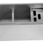 CUILLÈRE À GLACE ÉVIER 330X120X150 AVEC TROU D'ÉVACUATION, RACCORDEMENT À L'EAU ET TUYAU D'ÉVACUATION - Combisteel
