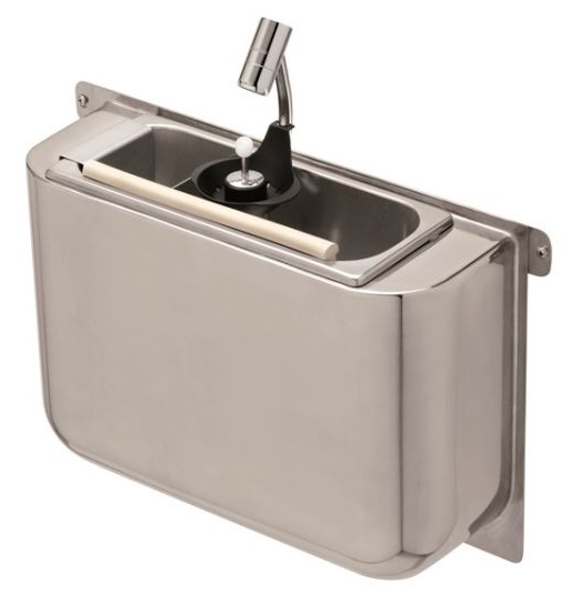 CUILLÈRE À GLACE ÉVIER AVEC DOUCHETTE 410X120X270 AVEC TROU D'ÉVACUATION, RACCORDEMENT À L'EAU ET TUYAU D'ÉVACUATION - Combisteel CUILLÈRE À GLACE ÉVIER AVEC DOUCHETTE 410X120X270 AVEC TROU D'ÉVACUATION, RACCORDEMENT À L'EAU ET TUYAU D'ÉVACUATION - Combisteel – Image 1
