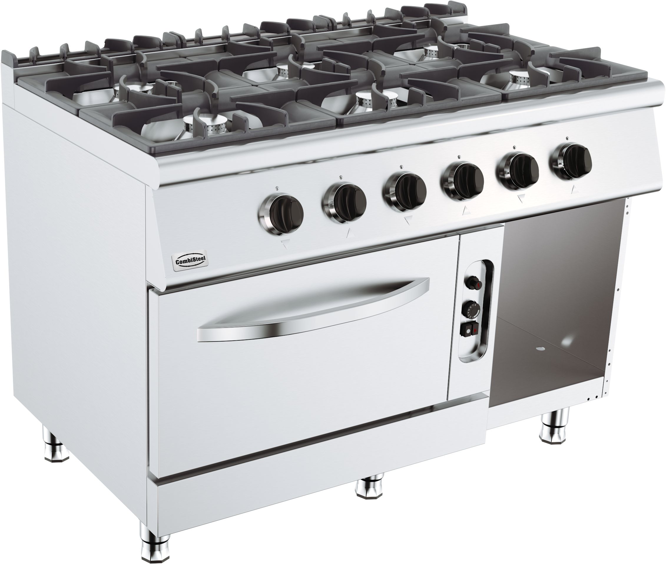 BASE 700 CUISINIERE A GAZ 6 BR. AVEC FOUR À GAZ - Combisteel BASE 700 CUISINIERE A GAZ 6 BR. AVEC FOUR À GAZ - Combisteel – Image 1