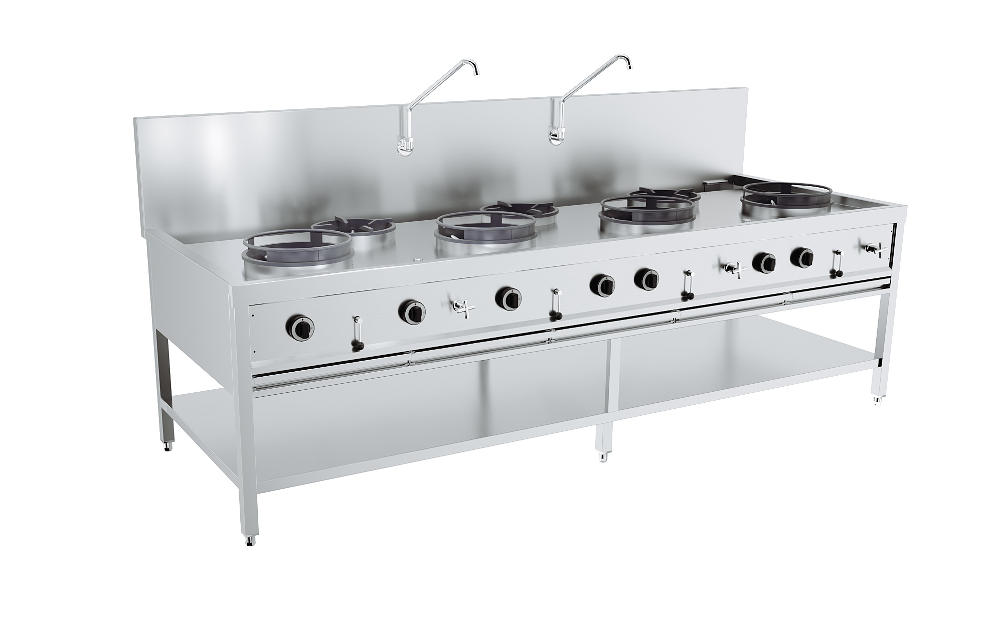 TABLE WOK À GAZ 4X17kW + 3X9kW - Combisteel TABLE WOK À GAZ 4X17kW + 3X9kW - Combisteel – Image 1