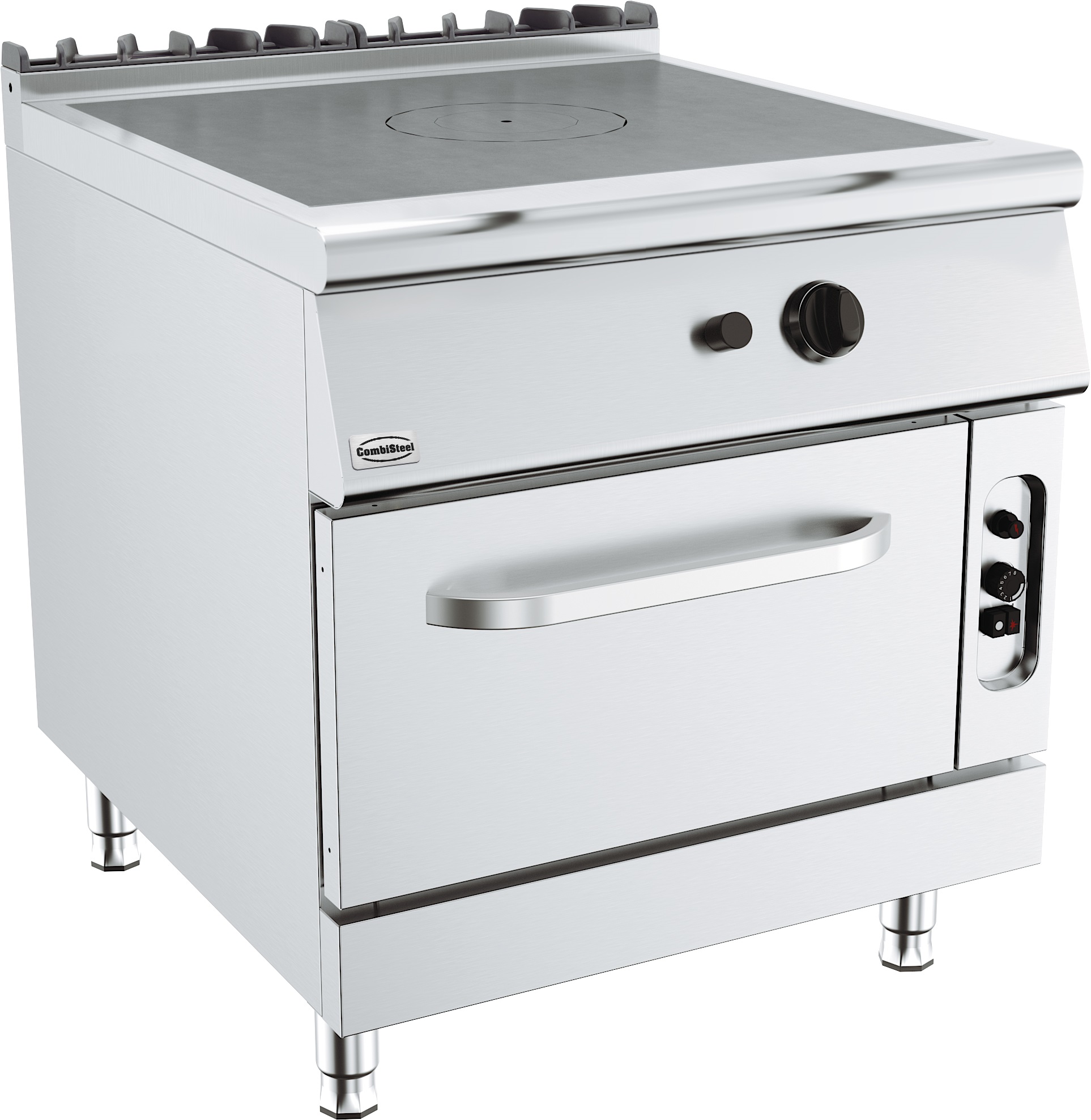 BASE 900 CUISINIERE AVEC PLAQUES COUP DE FEU AVEC FOUR À GAZ - Combisteel BASE 900 CUISINIERE AVEC PLAQUES COUP DE FEU AVEC FOUR À GAZ - Combisteel – Image 1