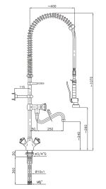 PRÉ DOUCHE DE RINÇAGE AVEC 1-TROU - Combisteel – Image 2