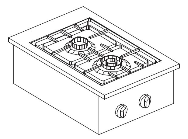 CUISINIÈRE À GAZ 2 BR. 7KW - Combisteel CUISINIÈRE À GAZ 2 BR. 7KW - Combisteel – Image 1