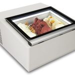 MODÈLE DE TABLE VITRINE À CREME GLACÉE BLANCS'OUVRE DU CÔTÉ FONCTIONNEMENT - Combisteel