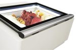 MODÈLE DE TABLE VITRINE À CREME GLACÉE BLANCS'OUVRE DU CÔTÉ FONCTIONNEMENT - Combisteel – Image 3