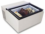 MODÈLE DE TABLE VITRINE À CREME GLACÉE BLANCS'OUVRE DU CÔTÉ CLIENT - Combisteel