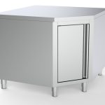 PLAN DE TRAVAIL ANGLE AVEC PORTE 1000/1000 POUR 700MM TABLES - Combisteel