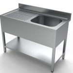 600 BLOC-ÉVIER ÉTAGÈRE 1 À DROITE 1200 - Combisteel