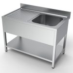 700 BLOC-ÉVIER ÉTAGÈRE 1 À DROITE 1200 - Combisteel