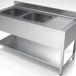 700 BLOC-ÉVIER ÉTAGÈRE 2 À GAUCHE 1600 - Combisteel
