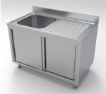 700 BLOC-ÉVIER PORTES COULISST 1 À GAUCHE 1200 - Combisteel