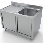 700 BLOC-ÉVIER PORTES COULISST 1 À DROITE 1200 - Combisteel