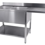 700 BLOC-ÉVIER ÉTAGÈRE LAVE-VAISSELLE DÉMONTABLE 2 À GAUCHE 1600 - Combisteel