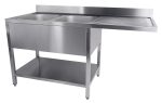 700 BLOC-ÉVIER ÉTAGÈRE LAVE-VAISSELLE DÉMONTABLE 2 À GAUCHE 1600 - Combisteel
