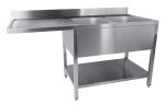 700 BLOC-ÉVIER ÉTAGÈRE LAVE-VAISSELLE DÉMONTABLE 2 À DROITE 1600 - Combisteel