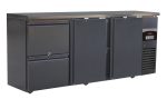 ARRIÈRE BAR RÉFRIGÉRÉE NOIR 2 PORTES ET 2 TIROIRS - Combisteel