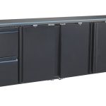 ARRIÈRE BAR RÉFRIGÉRÉE NOIR 3 PORTES ET 2 TIROIRS *TRANSPORT SUR DEMANDE* - Combisteel