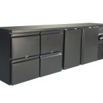 ARRIÈRE BAR RÉFRIGÉRÉE NOIR 2 PORTES ET 2 TIROIRS *TRANSPORT SUR DEMANDE* - Combisteel
